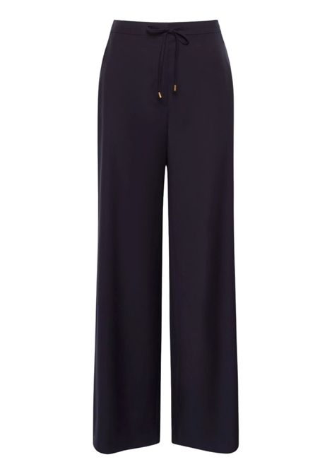 Max Mara Studio Pantalone Mstcrisma a Gamba Larga in Lana Blu Donna Max Mara Studio | Pantaloni | 2626136031600008